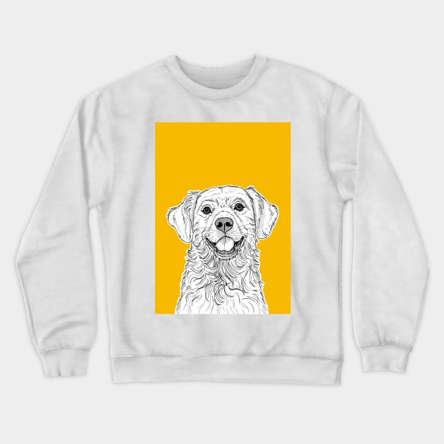 Golden Retriever ( yellow background ) Crewneck Sweatshirt by AdamRegester